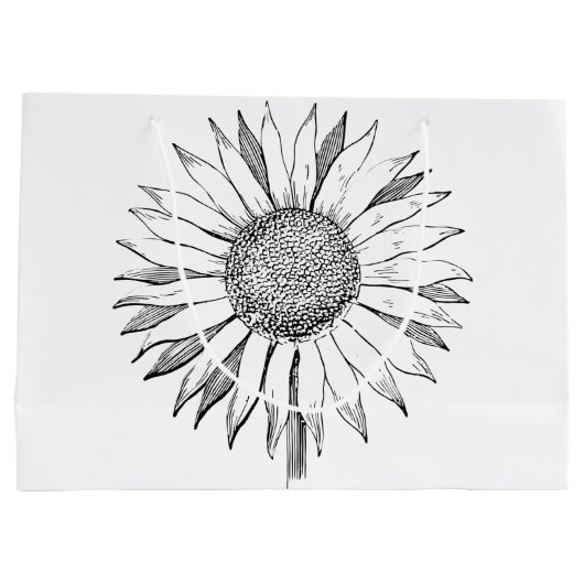 Illustrierte Sonnenblume Große Geschenktüte (Rückseite)