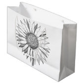 Illustrierte Sonnenblume Große Geschenktüte (Vorderseite Schrägansicht)