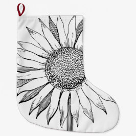 Illustrierte Sonnenblume Großer Weihnachtsstrumpf