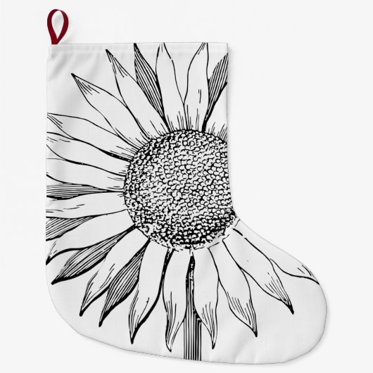 Illustrierte Sonnenblume Großer Weihnachtsstrumpf (Vorderseite)