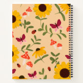 Illustrierte Sonnenblume Handgezeichnet Muster Notizblock (Rückseite)
