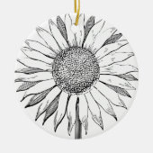 Illustrierte Sonnenblume Keramik Ornament (Vorne)