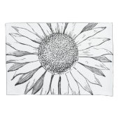Illustrierte Sonnenblume Kissenbezug (Vorderseite)