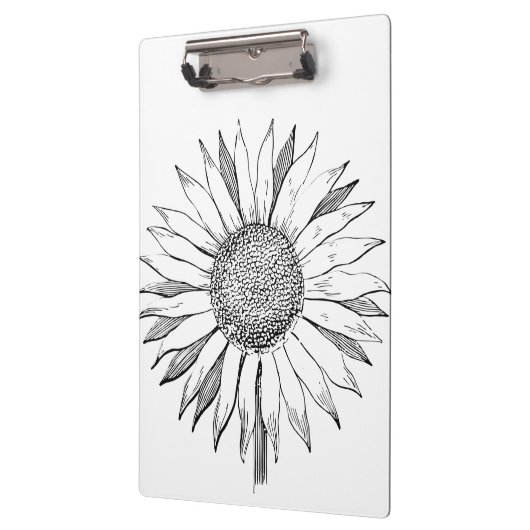 Illustrierte Sonnenblume Klemmbrett (Links)