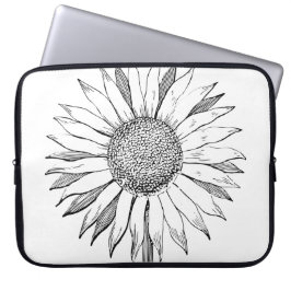 Illustrierte Sonnenblume Laptopschutzhülle
