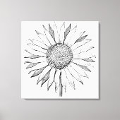 Illustrierte Sonnenblume Leinwanddruck (Vorderseite)