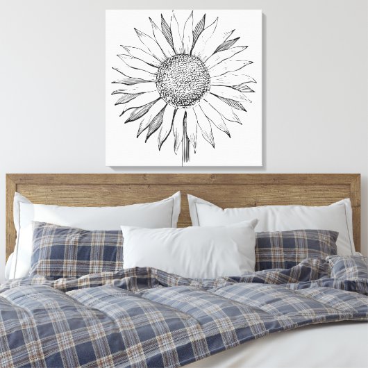 Illustrierte Sonnenblume Leinwanddruck (Insitu (Schlafzimmer))
