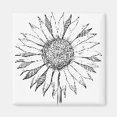 Illustrierte Sonnenblume Magnet (Vorne)
