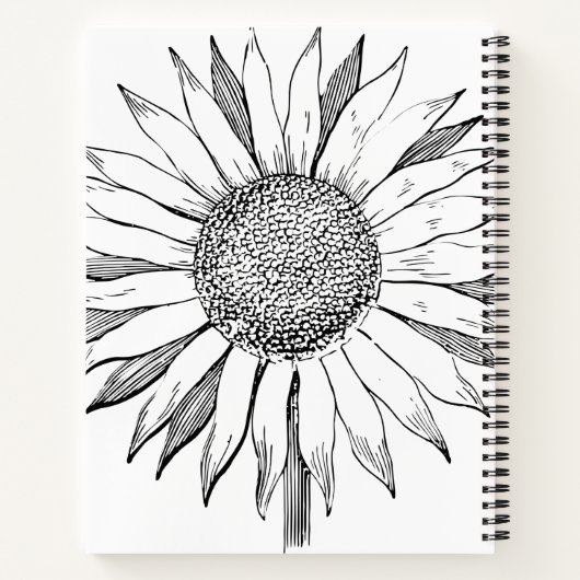 Illustrierte Sonnenblume Notizblock (Rückseite)