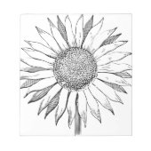 Illustrierte Sonnenblume Notizblock (Vorderseite)