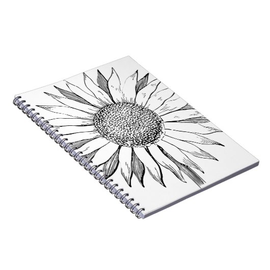 Illustrierte Sonnenblume Notizblock (Rechte Seite)