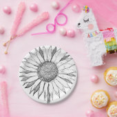 Illustrierte Sonnenblume Pappteller (Party)