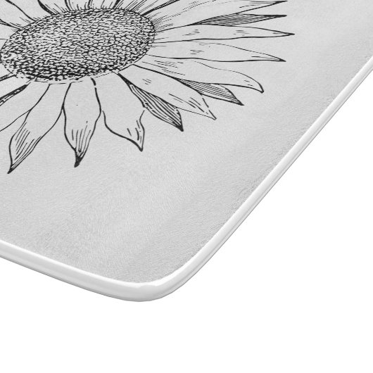 Illustrierte Sonnenblume Schneidebrett (Ecke)