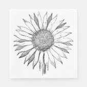 Illustrierte Sonnenblume Serviette (Vorderseite)