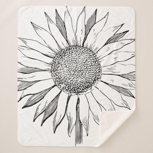 Illustrierte Sonnenblume Sherpadecke (Vorderseite)