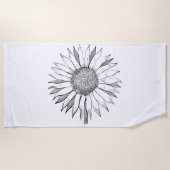 Illustrierte Sonnenblume Strandtuch (Vorderseite)