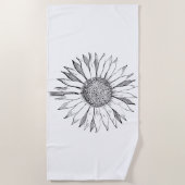 Illustrierte Sonnenblume Strandtuch (Vorderseite)