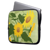 Illustrierte Sonnenblumen Laptopschutzhülle (Vorderseite Links)