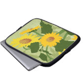 Illustrierte Sonnenblumen Laptopschutzhülle (Vorne Knopf)