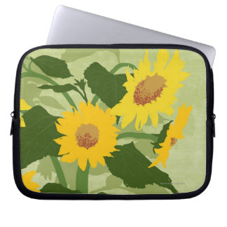 Illustrierte Sonnenblumen Laptopschutzhülle