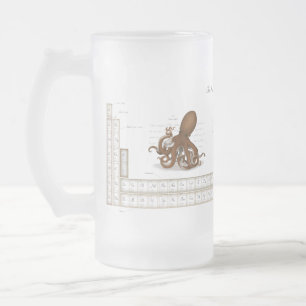 Illustrierte Steampunk-Version des Periodensystems Mattglas Bierglas