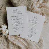 Illustrierte Swans Whimsical All in One Wedding Einladung