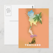 Illustrierte Thailand-Karte Postkarte (Vorne/Hinten)