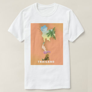 Illustrierte Thailand-Karte T-Shirt