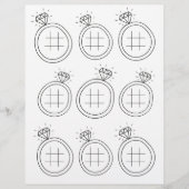 Illustrierte Tic Tac Toe Wedding Activity Page (Vorderseite)