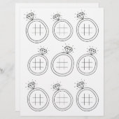 Illustrierte Tic Tac Toe Wedding Activity Page (Vorne/Hinten)