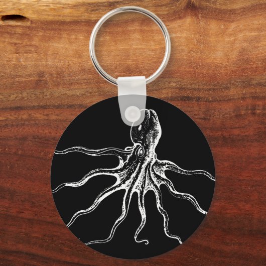 Illustrierte Tintenfischkreatur Schlüsselanhänger (Vorderseite)