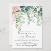 Illustrierte Tropenblumenhochzeit Einladung (Vorderseite)