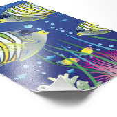 Illustrierte Tropenfische Fotodruck (Ecke)