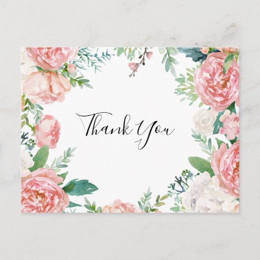 Illustrierte tropische Flora Vielen Dank Postkarte (Vorderseite)