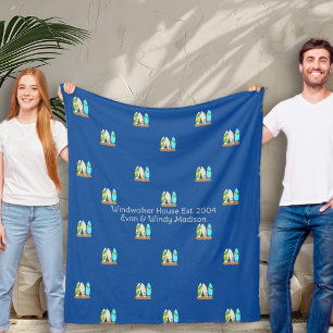 Illustrierte und personalisierte Surfbrett-Muster Fleecedecke