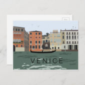 Illustrierte Venice Gondola Postkarte (Vorne/Hinten)