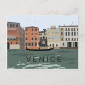 Illustrierte Venice Gondola Postkarte (Vorderseite)