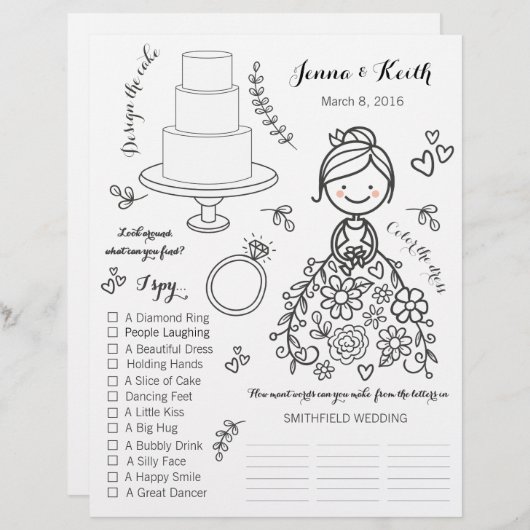 Illustrierte Veranstaltungsseite für Hochzeitkids (Vorne/Hinten)