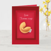 Illustrierte Vermögens-Plätzchen-Karte - Karte (Gelbe Blume)