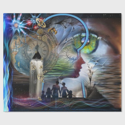 Illustrierte Visiongrafik Geschenkpapier (Flach)