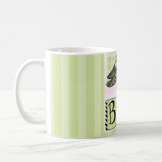 Illustrierte Vogel-Kaffee-Tasse Kaffeetasse (Links)