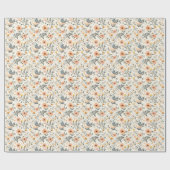 Illustrierte Vögel und Blume auf Off-White Geschenkpapier (Flach)