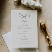 Illustrierte Vögel Whimsical Wedding Details Begleitkarte