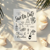 Illustrierte, von Hand Gezeichnet Hochzeit Save The Date