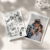 Illustrierte, von Hand Gezeichnet Hochzeit Save The Date