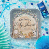 Illustrierte Waldtiere Kinderdusche Pappteller (Party)