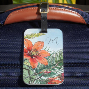 Illustrierte Wasserfarbe Botanische Orangenblüte Gepäckanhänger