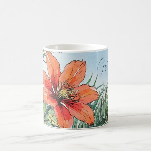 Illustrierte Wasserfarbe Botanische Orangenblüte Kaffeetasse (Mittel)