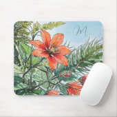 Illustrierte Wasserfarbe Botanische Orangenblüte Mousepad (Mit Mouse)