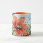 Illustrierte Wasserfarbe Botanische Orangenblüte Tasse (Zentrum)